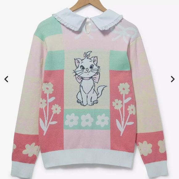 Disney The Aristocats Marie Floral Collared Women's Sweater - BoxLunch Exclusive - Picture 5 of 5